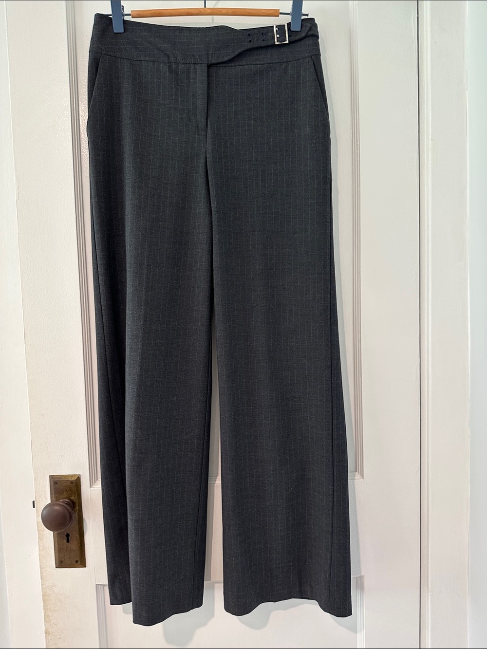 Jones New York Dark Gray Wide-Leg Dress Pants